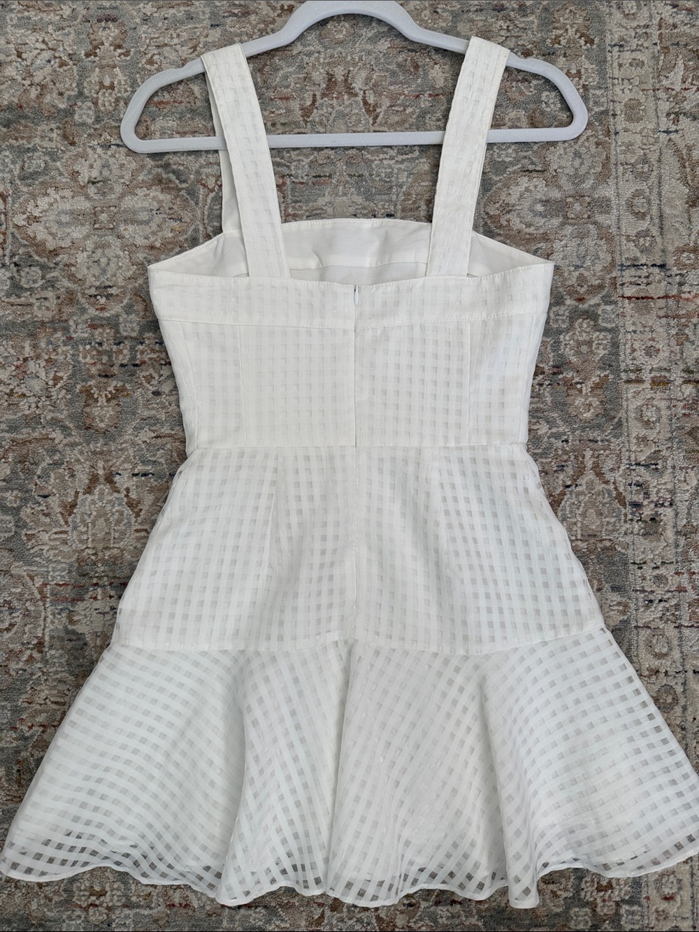 AMANDA UPRICHARD Annalise WHITE Dress Gingham Fit-and-Flare XS PARTY SUMMER - Picture 7 of 7